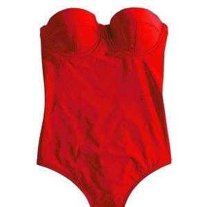 J Crew Red Underwire Swimsuit Long Torso